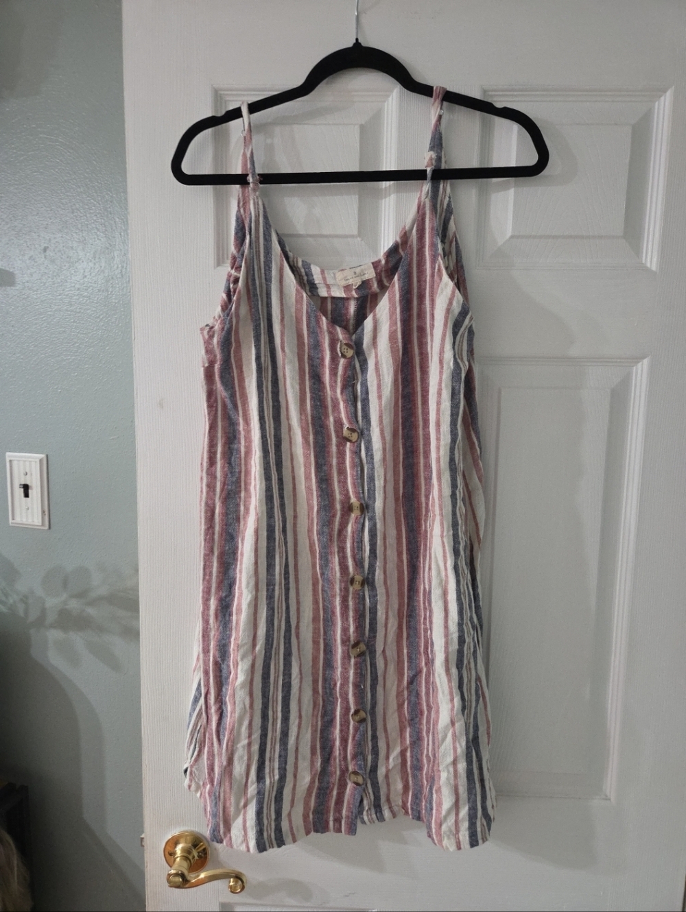 Thread & Supply Striped Midi Dress in Blue, Red, White